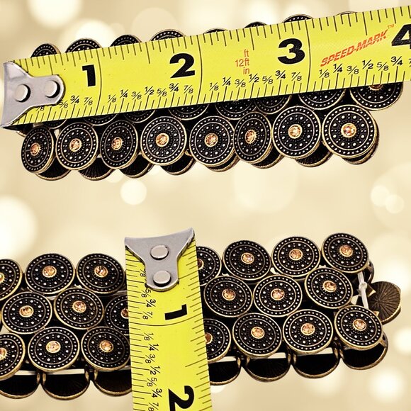 VTG Gold-Tone Multi-Disc Stretch Bracelet – Antique Boho Coin Style - Picture 7 of 7